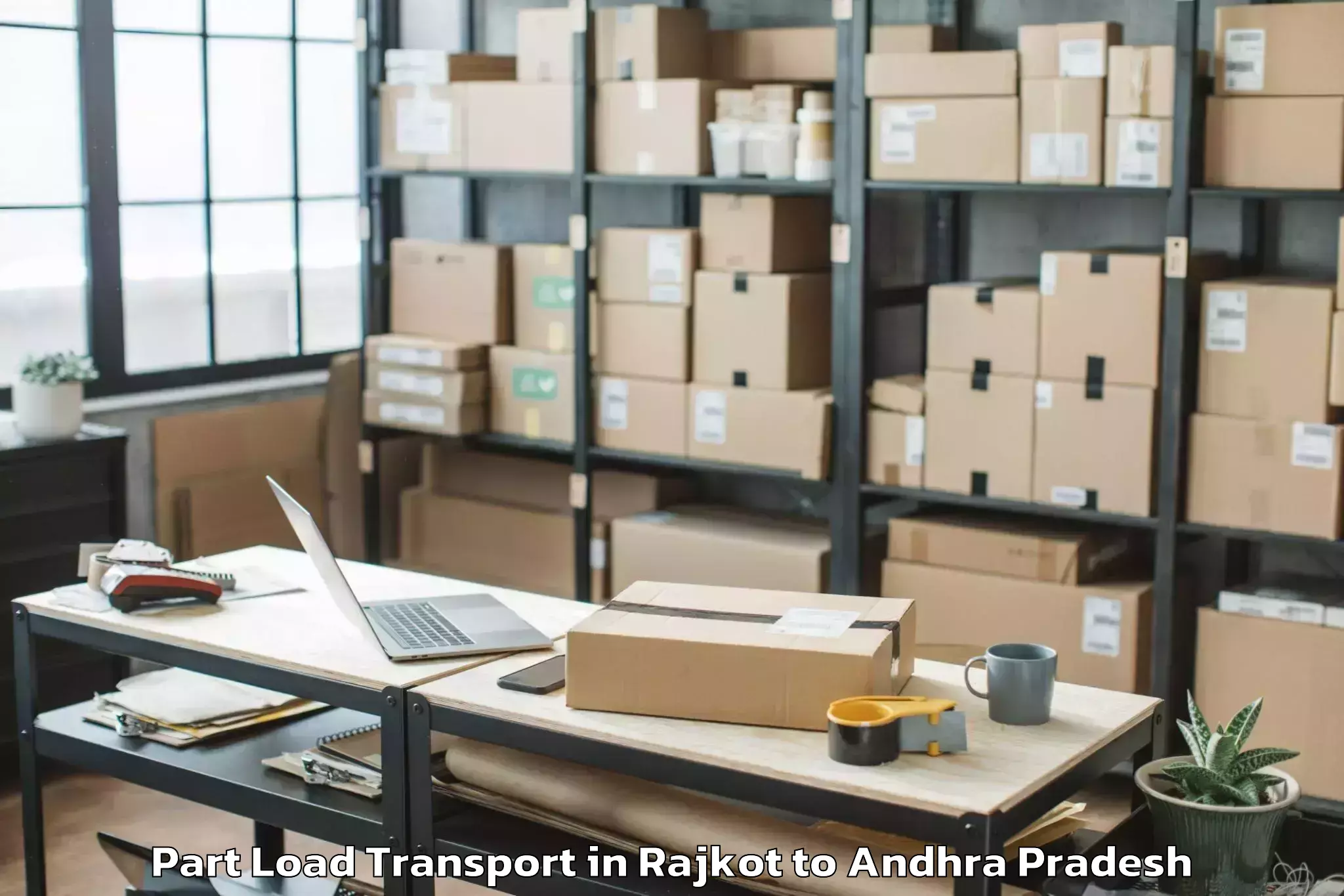 Leading Rajkot to Ganapavaram Part Load Transport Provider